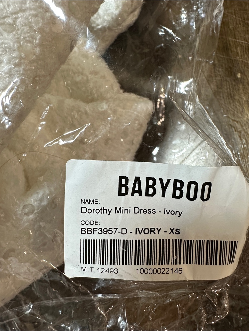 Babyboo Dorothy Mini Dress Ivory Size XS NWT NIB - Picture 8 of 9